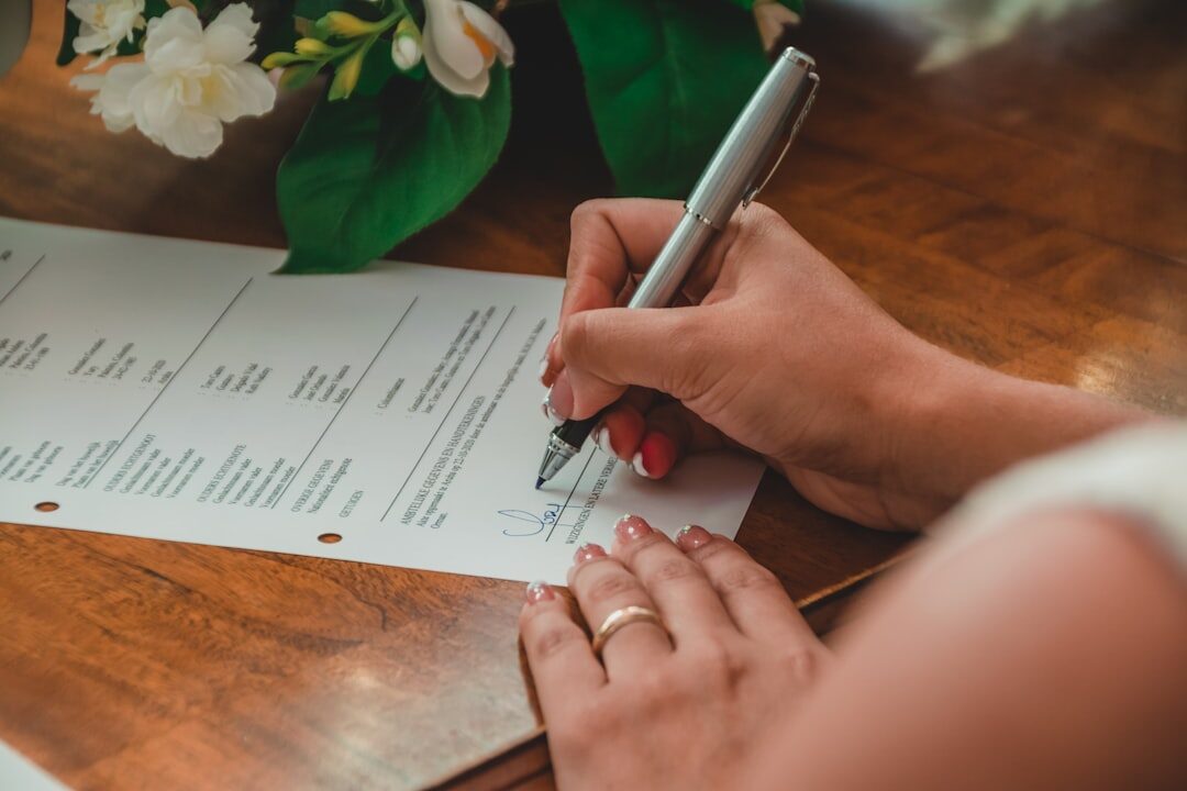 person signing insurance contract
